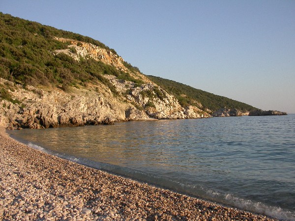 Tramonto sulla spiaggia di Luka a Lubenice.