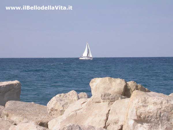 Barca a vela fra le onde...